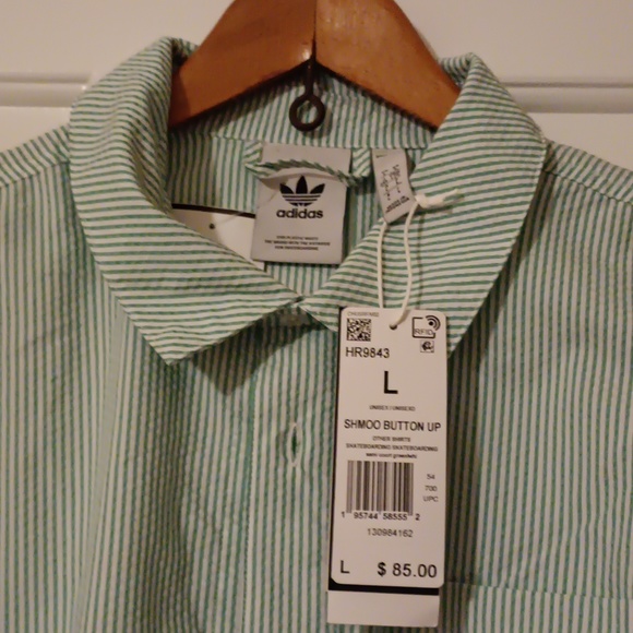Adidas Human Made Green Checks Long Shirt Pocket Atleisure Men Size Large - Picture 4 of 6